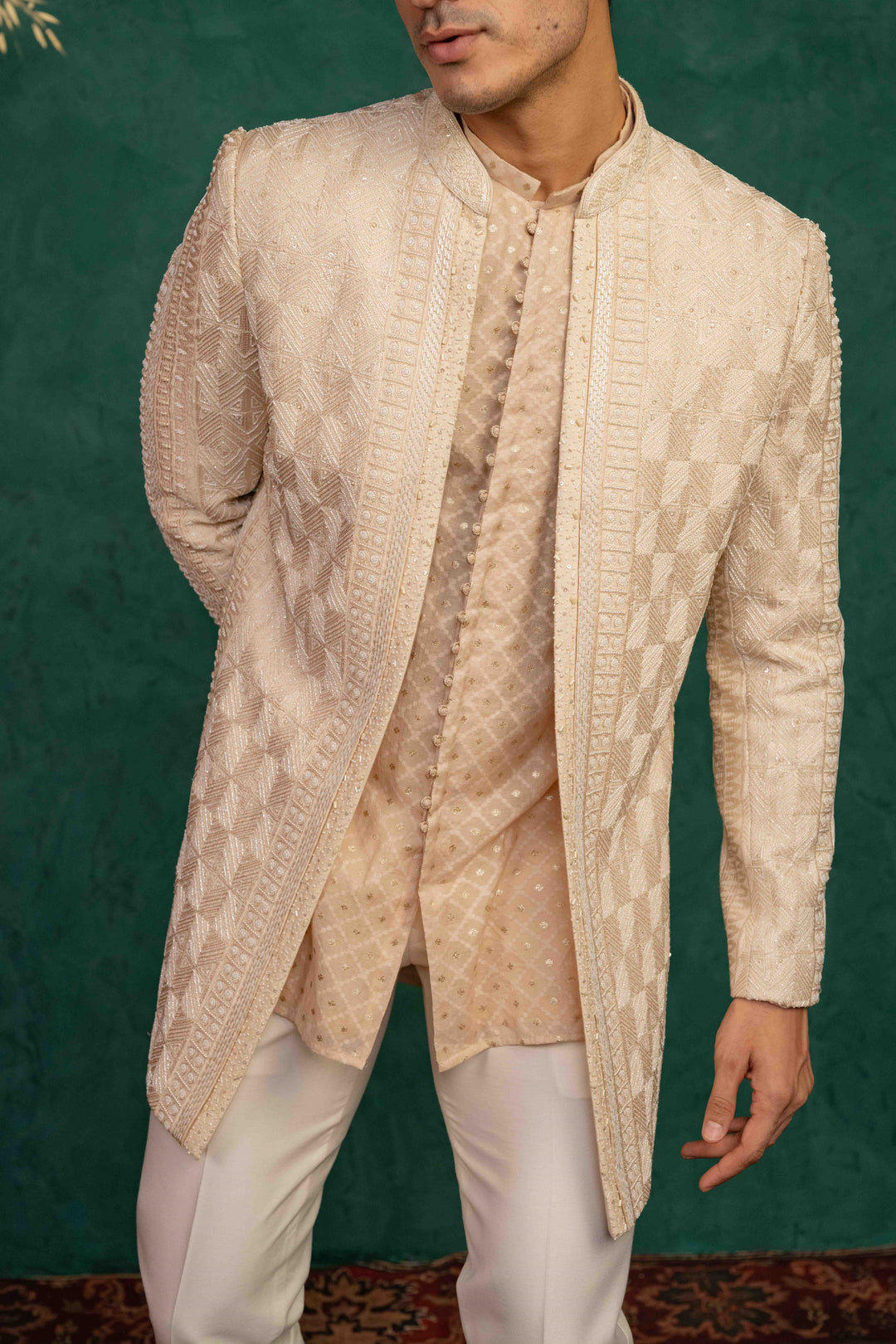 soft peach jodhpuri set – Image 10