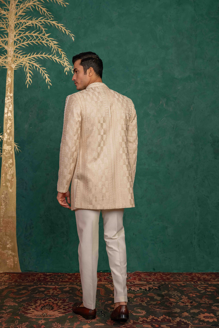 soft peach jodhpuri set