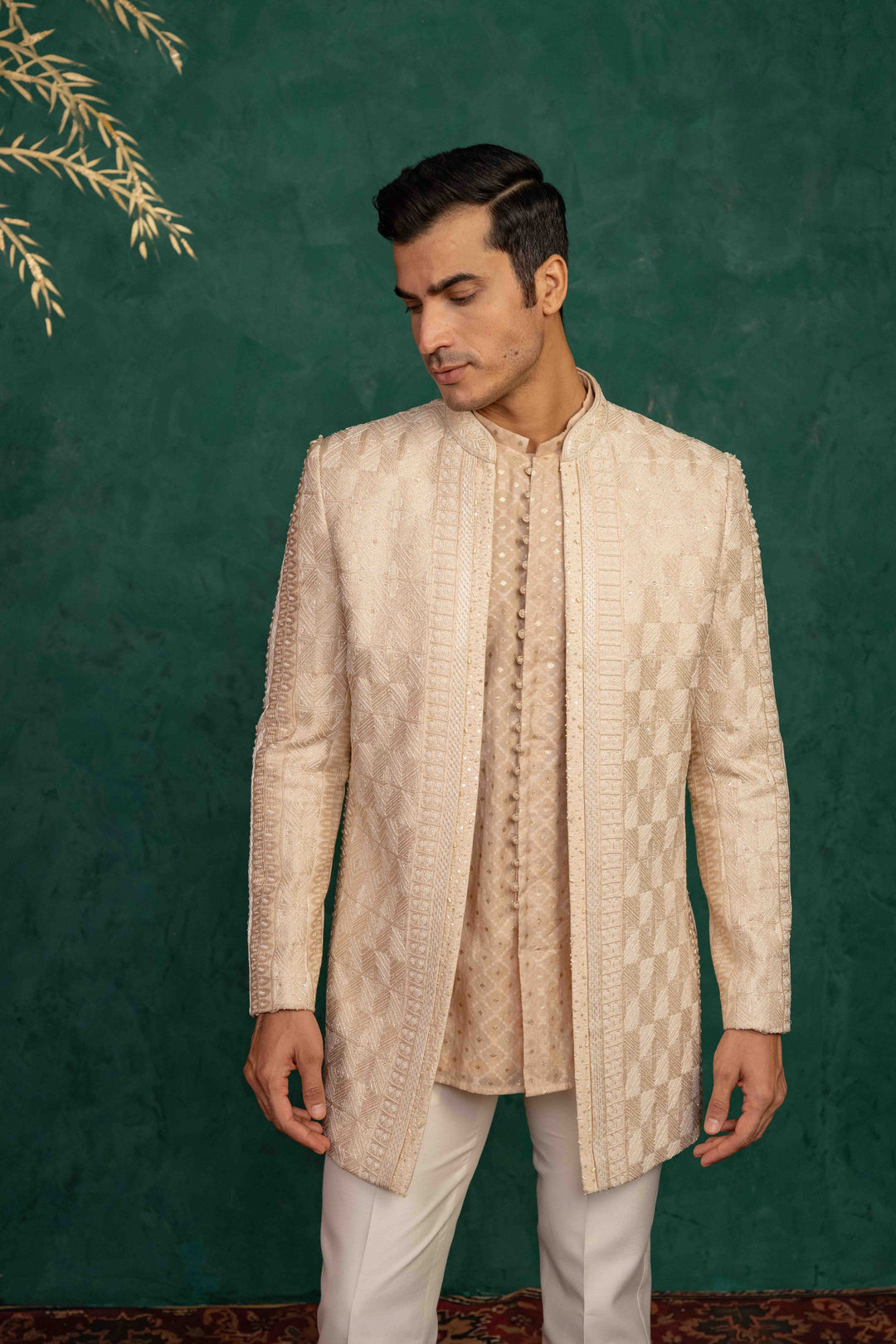 soft peach jodhpuri set – Image 9