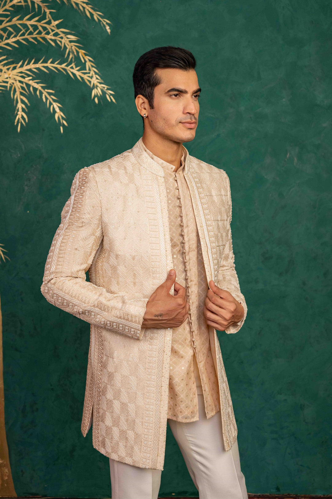 soft peach jodhpuri set – Image 8