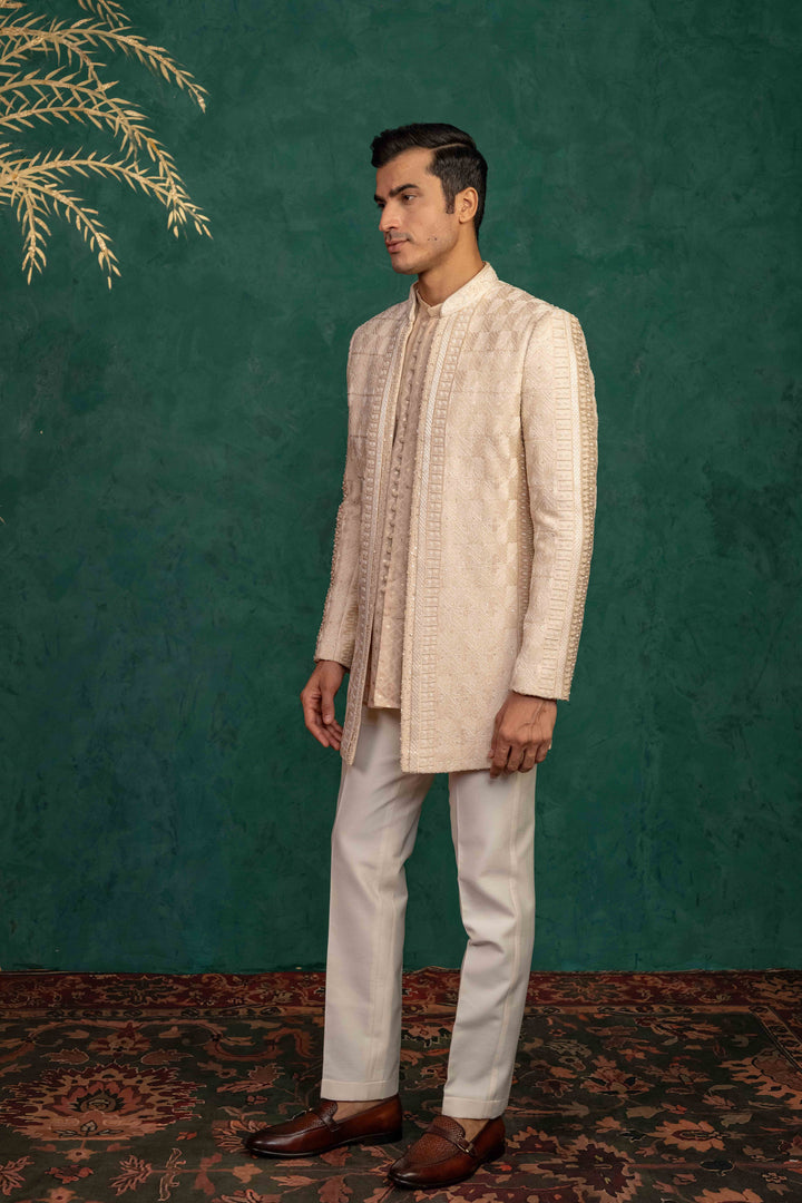 soft peach jodhpuri set