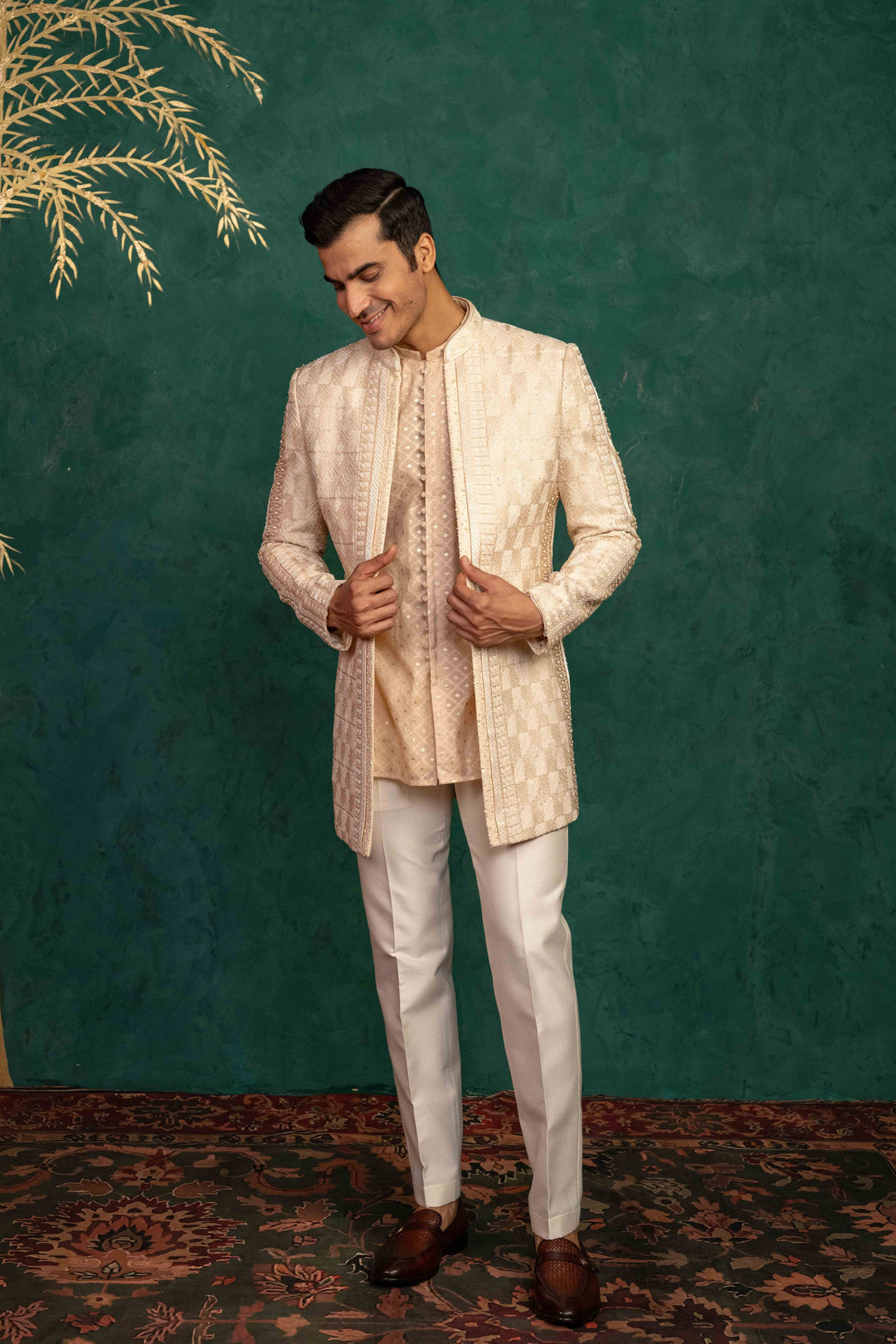 soft peach jodhpuri set – Image 4