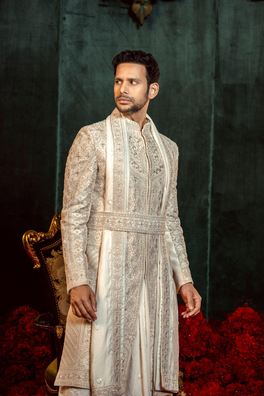 The Imperial Ivory Anarkali Sherwani